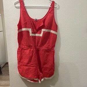 Fossil Coral and Cream Romper